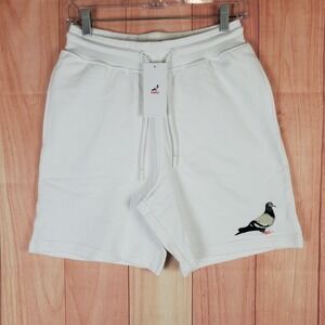 Staple Pigeon Sweat Shorts Mens Small White Cotton Embroidered Logo Activewear‎